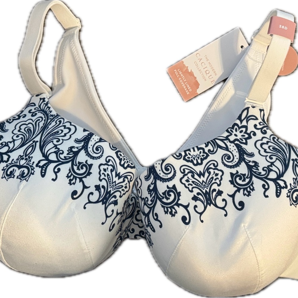 NWT Cacique Lightly Lined Full Coverage‎ Bra 38D Underwire with boyshort 10/12